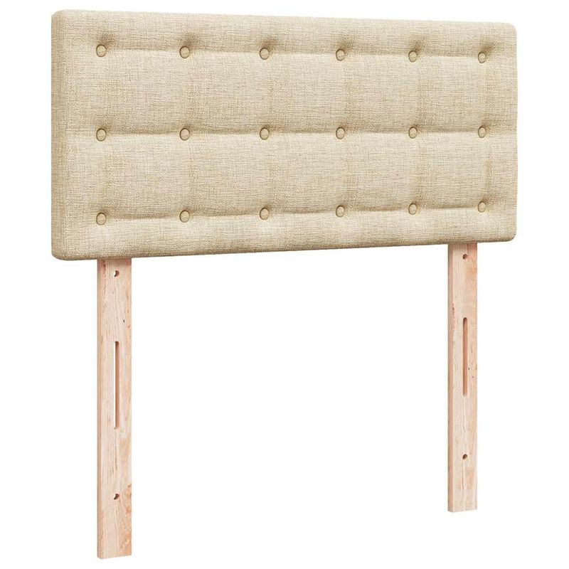 Casa si Gradina - Mobilier - Paturi si accesorii - Paturi - Pat otoman cu saltea crem 100x200 cm stofa, model nasturi - Infinity.ro