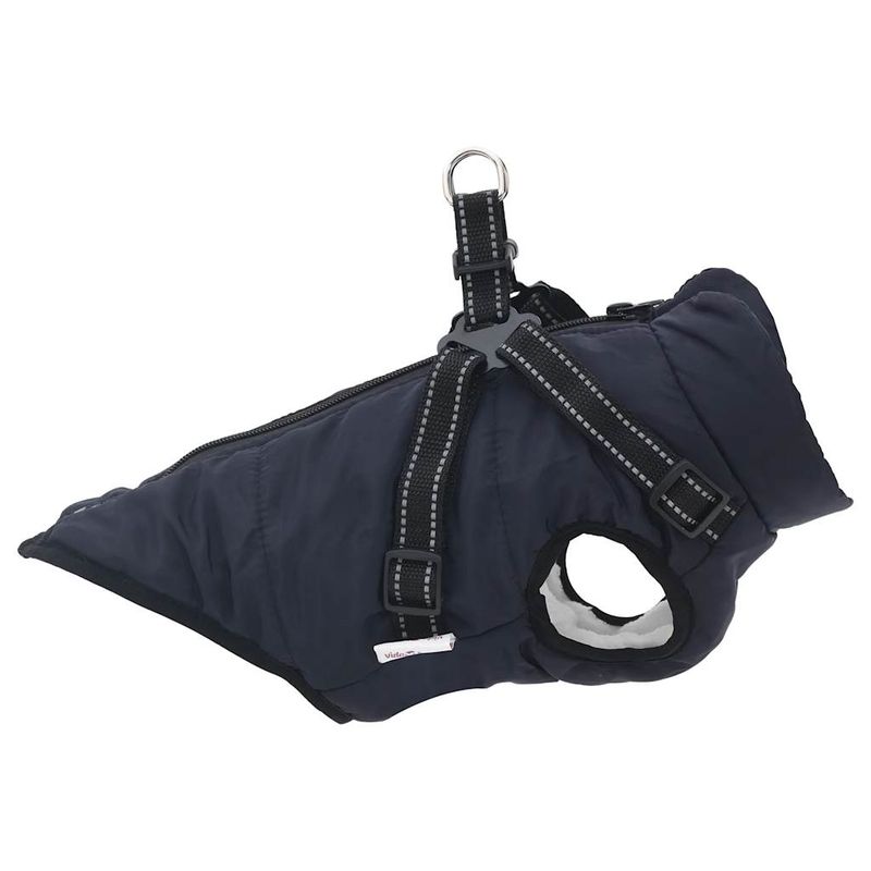 Petshop - Articole imbracaminte - Haine animale - Haina caini cu ham impermeabila reflectorizanta, bleumarin, M - Infinity.ro