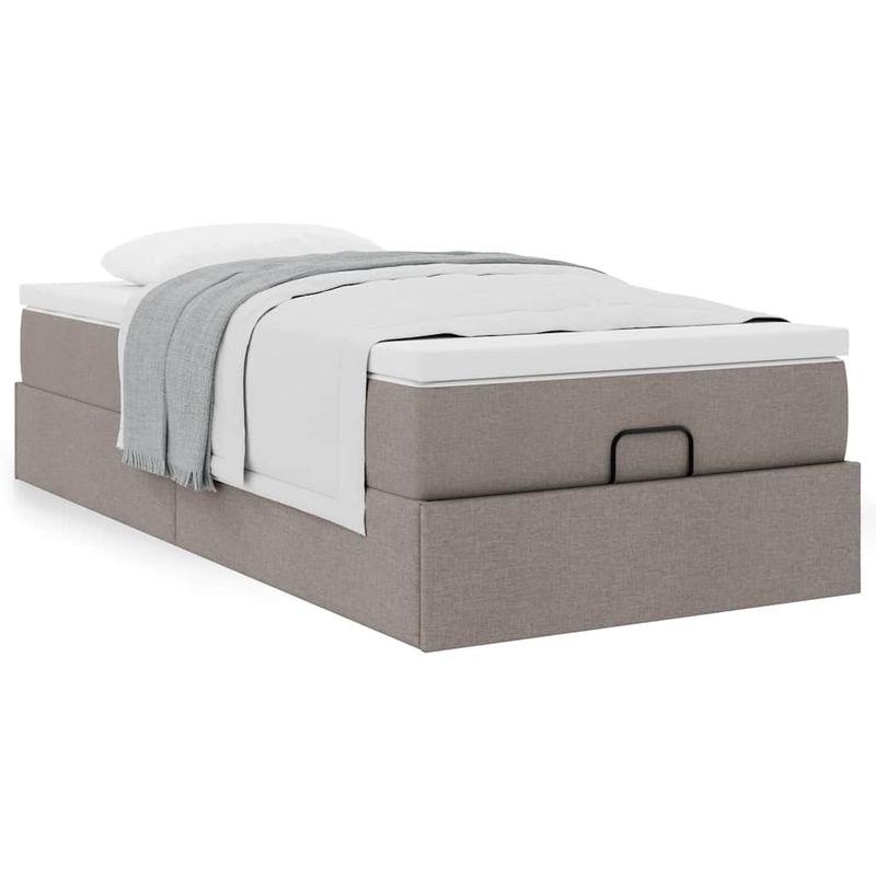 Casa si Gradina - Mobilier - Paturi si accesorii - Paturi - Cadru de pat otoman cu saltea Taupe 80x200cm Material - Infinity.ro