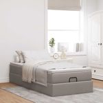 Casa si Gradina - Mobilier - Paturi si accesorii - Paturi - Cadru de pat otoman cu saltea Taupe 80x200cm Material - Infinity.ro