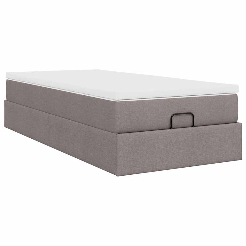Casa si Gradina - Mobilier - Paturi si accesorii - Paturi - Cadru de pat otoman cu saltea Taupe 80x200cm Material - Infinity.ro