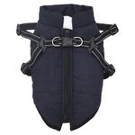 Petshop - Articole imbracaminte - Haine animale - Haina caini cu ham impermeabila reflectorizanta, bleumarin, XL - Infinity.ro