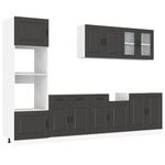 Casa si Gradina - Mobilier - Comode si corpuri - Corpuri bucatarie - Set dulap de bucatarie 7 piese „Kalmar” lemn negru prelucrat - Infinity.ro