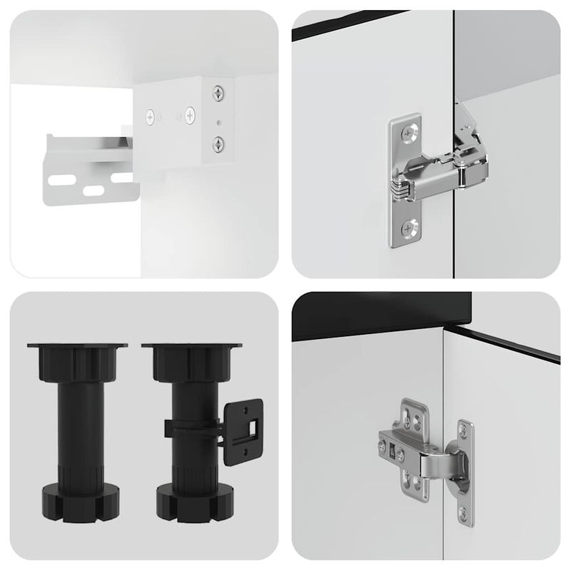 Casa si Gradina - Mobilier - Comode si corpuri - Corpuri bucatarie - Set dulap de bucatarie 7 piese „Kalmar” lemn negru prelucrat - Infinity.ro