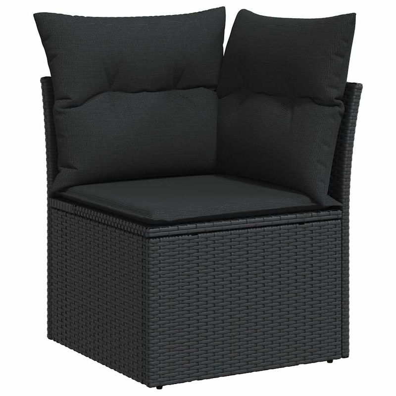Casa si Gradina - Gradina si terasa - Mobilier exterior - Seturi mobila gradina - Set canapele de gradina cu perne, 7 piese, negru, poliratan - Infinity.ro