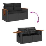 Casa si Gradina - Gradina si terasa - Mobilier exterior - Seturi mobila gradina - Set canapele de gradina cu perne, 7 piese, negru, poliratan - Infinity.ro