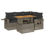Casa si Gradina - Gradina si terasa - Mobilier exterior - Seturi mobila gradina - Set canapea de gradina cu perne, 5 piese, gri, poliratan - Infinity.ro