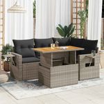 Casa si Gradina - Gradina si terasa - Mobilier exterior - Seturi mobila gradina - Set canapea de gradina cu perne, 5 piese, gri, poliratan - Infinity.ro