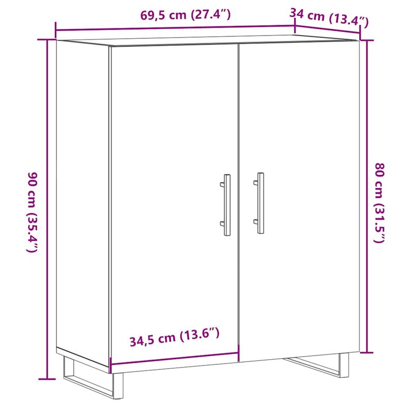 Casa si Gradina - Mobilier - Comode si corpuri - Comode - Dulap, lemn vechi, 69,5x34x90 cm, lemn prelucrat - Infinity.ro