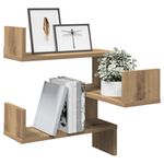 Casa si Gradina - Mobilier - Biblioteci si rafturi - Rafturi - Raft perete colt stejar artizanal 40x40x49,5 cm, lemn prelucrat - Infinity.ro