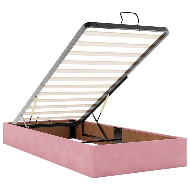 Casa si Gradina - Mobilier - Paturi si accesorii - Paturi - Cadru de pat otoman cu saltele Roz 180x200cm catifea - Infinity.ro