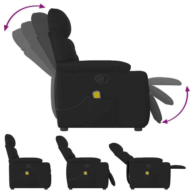 Ingrijire personala si Cosmetice - Sanatate si wellness - Articole wellness - Fotolii de masaj - Fotoliu de masaj rabatabil, negru, material textil - Infinity.ro