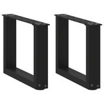 Casa si Gradina - Mobilier - Feronerie si accesorii mobila - Picioare masuta de cafea in forma de U 2 buc Negru Otel - Infinity.ro