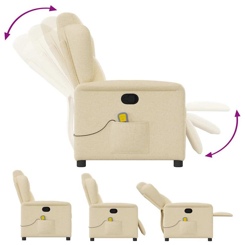 Ingrijire personala si Cosmetice - Sanatate si wellness - Articole wellness - Fotolii de masaj - Fotoliu rabatabil de masaj, crem, material textil - Infinity.ro