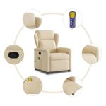 Ingrijire personala si Cosmetice - Sanatate si wellness - Articole wellness - Fotolii de masaj - Fotoliu rabatabil de masaj, crem, material textil - Infinity.ro