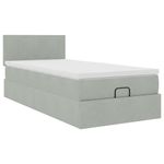 Casa si Gradina - Mobilier - Paturi si accesorii - Paturi - Cadru de pat otoman cu saltea Gri deschis 100x200cm catifea - Infinity.ro
