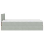 Casa si Gradina - Mobilier - Paturi si accesorii - Paturi - Cadru de pat otoman cu saltea Gri deschis 100x200cm catifea - Infinity.ro