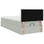 Casa si Gradina - Mobilier - Paturi si accesorii - Paturi - Cadru de pat otoman cu saltea Gri deschis 100x200cm catifea - Infinity.ro