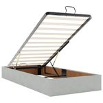 Casa si Gradina - Mobilier - Paturi si accesorii - Paturi - Cadru de pat otoman cu saltea Gri deschis 100x200cm catifea - Infinity.ro