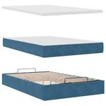 Casa si Gradina - Mobilier - Paturi si accesorii - Paturi - Cadru pat otoman cu saltea Albastru inchis 120x190 cm catifea - Infinity.ro