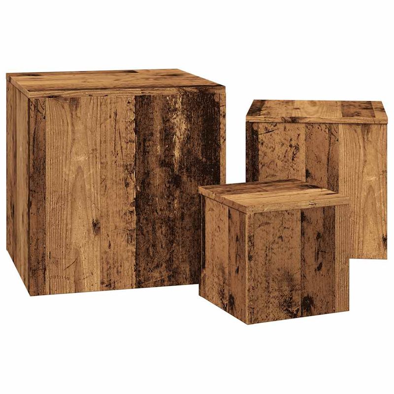 Casa si Gradina - Mobilier - Mese si birouri - Mese living - Masute laterale, 3 buc., lemn vechi, lemn prelucrat - Infinity.ro