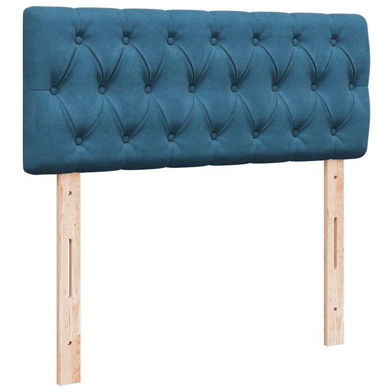 Casa si Gradina - Mobilier - Paturi si accesorii - Paturi - Cadru pat otoman cu saltea Albastru inchis 120x190 cm catifea - Infinity.ro
