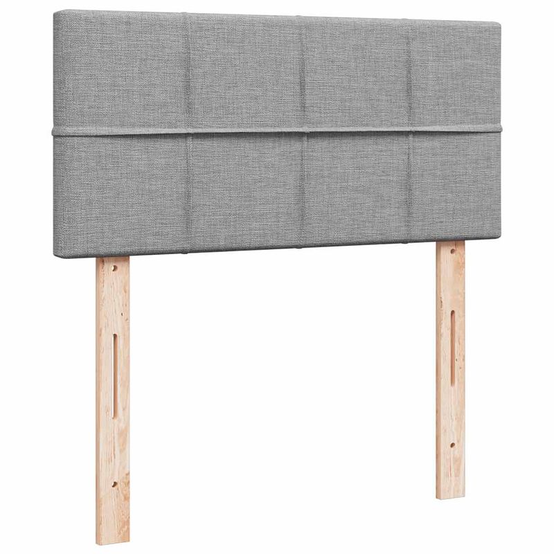 Casa si Gradina - Mobilier - Paturi si accesorii - Paturi - Pat otoman cu saltea tesatura gri deschis 90x200 cm, model cu blocuri pătrate - Infinity.ro