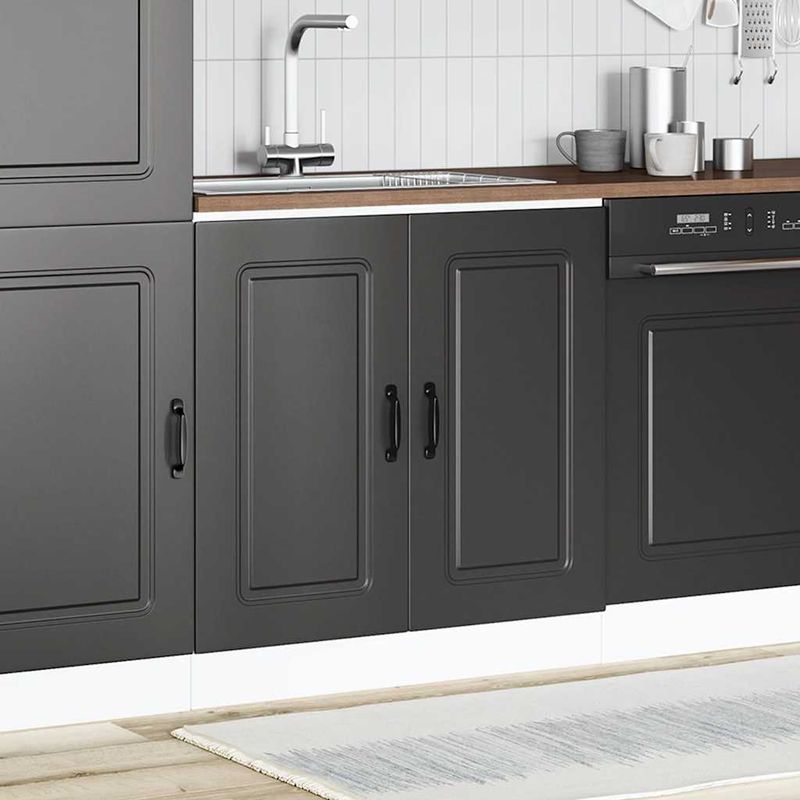 Casa si Gradina - Mobilier - Comode si corpuri - Corpuri bucatarie - Dulap de baza pentru chiuveta „Kalmar” Negru lemn de prelucrare, mărime 80x46x81.5 cm - Infinity.ro