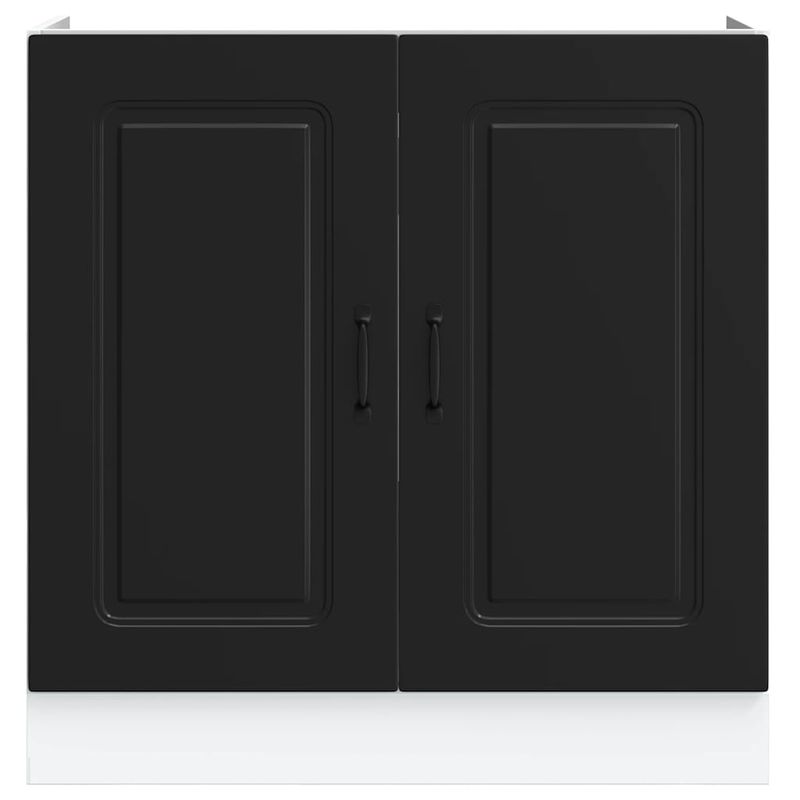 Casa si Gradina - Mobilier - Comode si corpuri - Corpuri bucatarie - Dulap de baza pentru chiuveta „Kalmar” Negru lemn de prelucrare, mărime 80x46x81.5 cm - Infinity.ro
