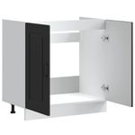 Casa si Gradina - Mobilier - Comode si corpuri - Corpuri bucatarie - Dulap de baza pentru chiuveta „Kalmar” Negru lemn de prelucrare, mărime 80x46x81.5 cm - Infinity.ro