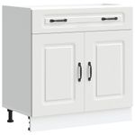 Casa si Gradina - Mobilier - Comode si corpuri - Corpuri bucatarie - Dulap de baza de bucatarie „Kalmar” din lemn prelucrat alb, model 1x dulap inferior (2 uși 1 sertar), mărime 80x46x81.5 cm - Infinity.ro
