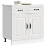 Casa si Gradina - Mobilier - Comode si corpuri - Corpuri bucatarie - Dulap de baza de bucatarie „Kalmar” din lemn prelucrat alb, model 1x dulap inferior (2 uși 1 sertar), mărime 80x46x81.5 cm - Infinity.ro