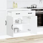 Casa si Gradina - Mobilier - Comode si corpuri - Corpuri bucatarie - Dulap de baza de bucatarie „Kalmar” din lemn prelucrat alb, model 1x dulap inferior (2 uși 1 sertar), mărime 80x46x81.5 cm - Infinity.ro