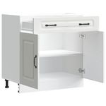 Casa si Gradina - Mobilier - Comode si corpuri - Corpuri bucatarie - Dulap de baza de bucatarie „Kalmar” din lemn prelucrat alb, model 1x dulap inferior (2 uși 1 sertar), mărime 80x46x81.5 cm - Infinity.ro