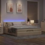 Casa si Gradina - Mobilier - Paturi si accesorii - Paturi - Cadru de pat otoman cu saltea crem 160x200cm stofa - Infinity.ro