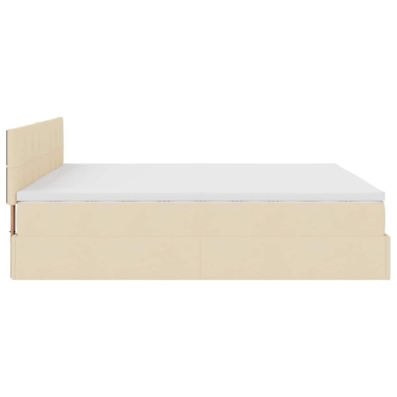 Casa si Gradina - Mobilier - Paturi si accesorii - Paturi - Cadru de pat otoman cu saltea crem 160x200cm stofa - Infinity.ro