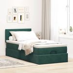 Casa si Gradina - Mobilier - Paturi si accesorii - Paturi - Cadru de pat otoman cu saltea verde inchis 80x200cm catifea - Infinity.ro