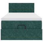 Casa si Gradina - Mobilier - Paturi si accesorii - Paturi - Cadru de pat otoman cu saltea verde inchis 80x200cm catifea - Infinity.ro