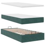 Casa si Gradina - Mobilier - Paturi si accesorii - Paturi - Cadru de pat otoman cu saltea verde inchis 80x200cm catifea - Infinity.ro