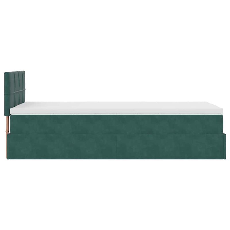 Casa si Gradina - Mobilier - Paturi si accesorii - Paturi - Cadru de pat otoman cu saltea verde inchis 80x200cm catifea - Infinity.ro