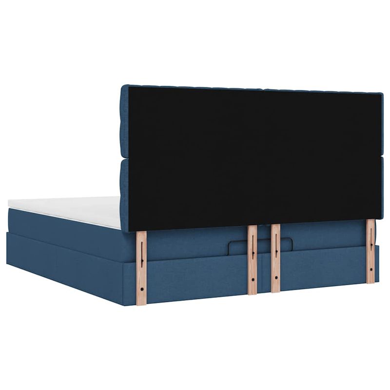 Casa si Gradina - Mobilier - Paturi si accesorii - Paturi - Cadru de pat otoman cu saltea tesatura albastra 160x200cm - Infinity.ro