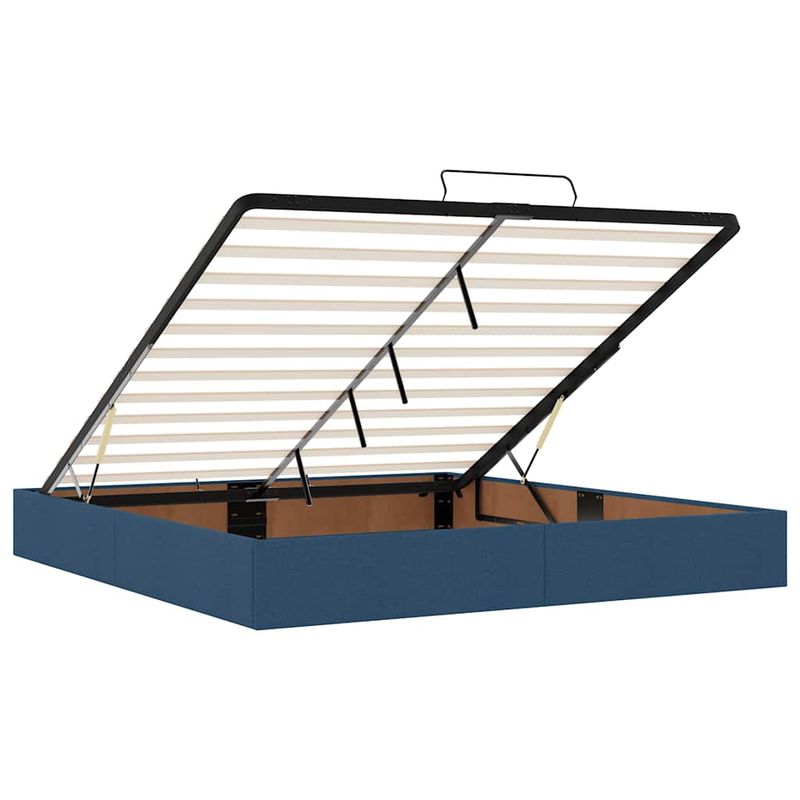 Casa si Gradina - Mobilier - Paturi si accesorii - Paturi - Cadru de pat otoman cu saltea tesatura albastra 160x200cm - Infinity.ro