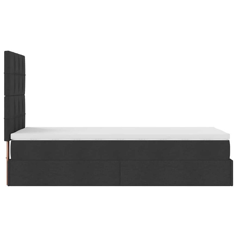 Casa si Gradina - Mobilier - Paturi si accesorii - Paturi - Cadru de pat otoman cu saltea tesatura neagra 90x190cm - Infinity.ro