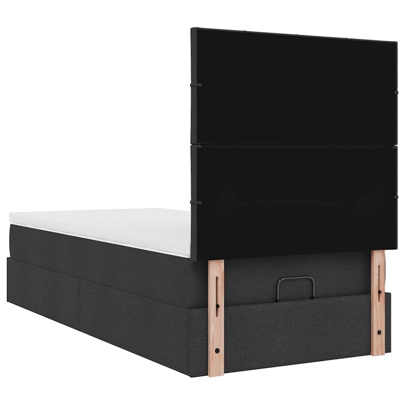 Casa si Gradina - Mobilier - Paturi si accesorii - Paturi - Cadru de pat otoman cu saltea tesatura neagra 90x190cm - Infinity.ro