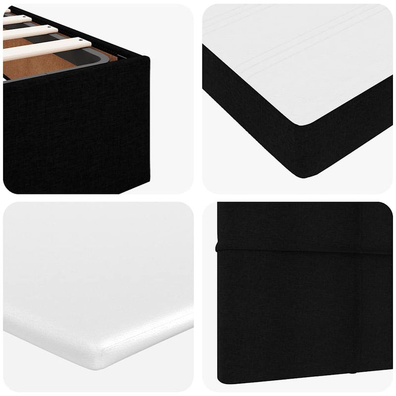 Casa si Gradina - Mobilier - Paturi si accesorii - Paturi - Cadru de pat otoman cu saltea tesatura neagra 90x190cm - Infinity.ro