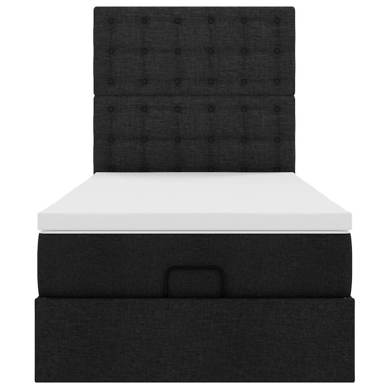 Casa si Gradina - Mobilier - Paturi si accesorii - Paturi - Cadru de pat otoman cu saltea tesatura neagra 100x200cm - Infinity.ro