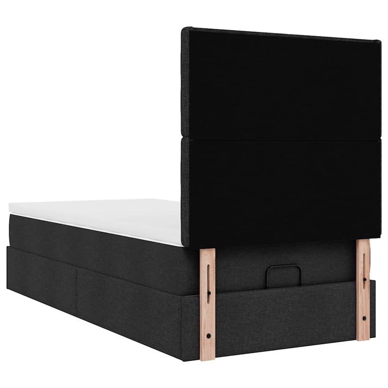 Casa si Gradina - Mobilier - Paturi si accesorii - Paturi - Cadru de pat otoman cu saltea tesatura neagra 100x200cm - Infinity.ro