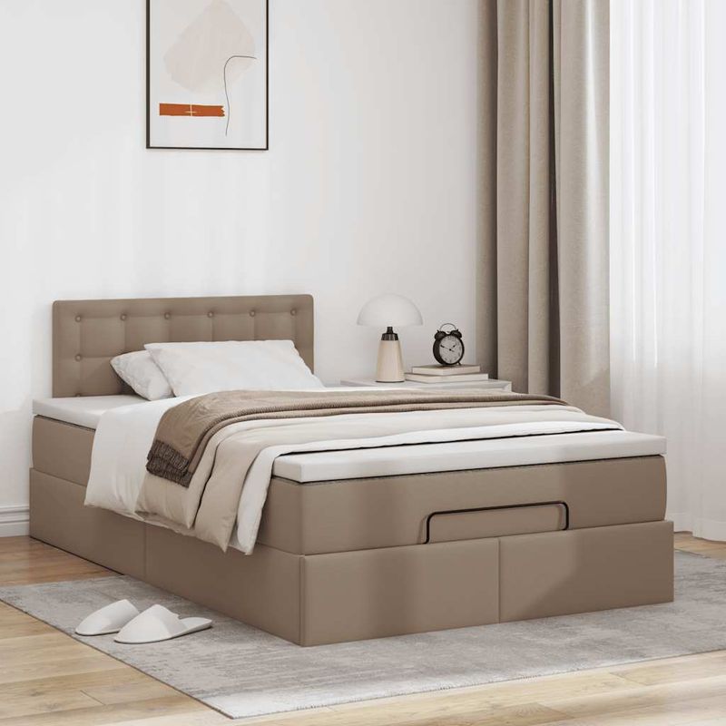 Casa si Gradina - Mobilier - Paturi si accesorii - Paturi - Cadru de pat otoman cu saltea Cappucino piele artificiala - Infinity.ro