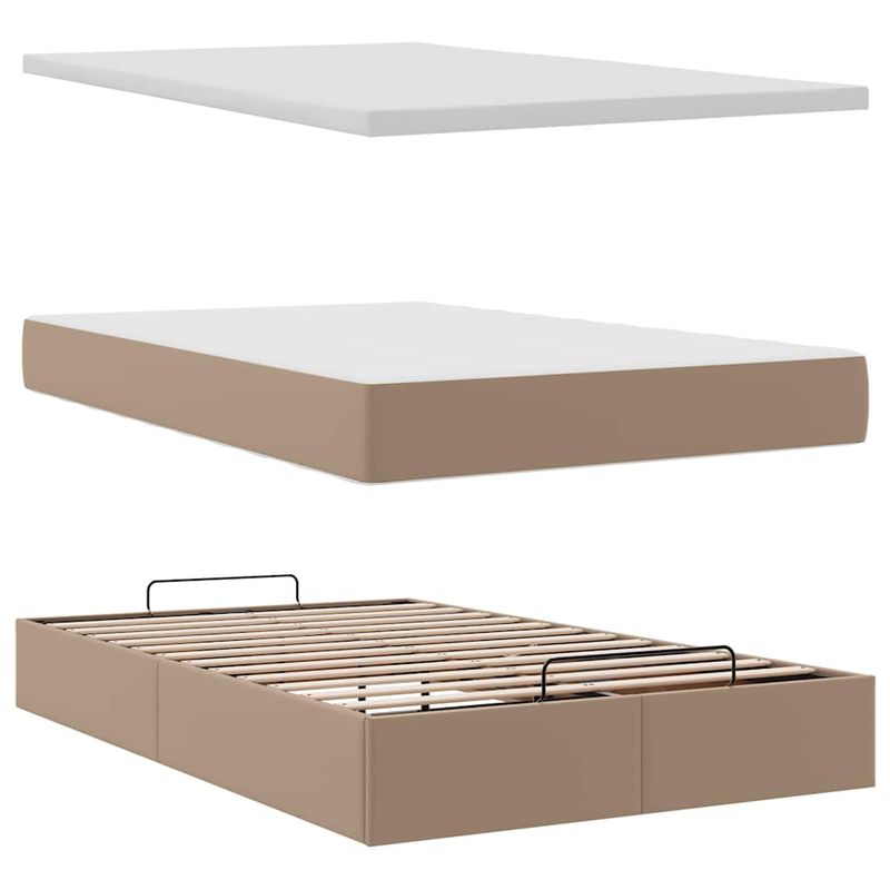 Casa si Gradina - Mobilier - Paturi si accesorii - Paturi - Cadru de pat otoman cu saltea Cappucino piele artificiala - Infinity.ro