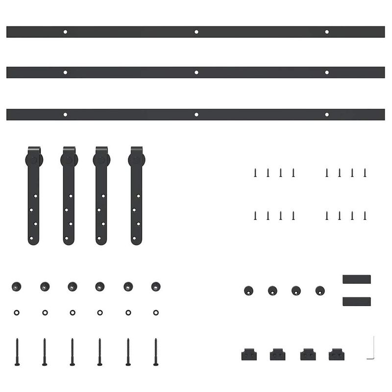 Casa si Gradina - Constructii - Usi interior, exterior si garaj - Accesorii usi - Set usi glisante pentru dulap 244 cm otel carbon - Infinity.ro
